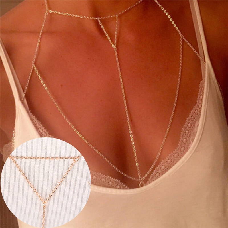 Body Jewelry By The Chain Gang - Gold Silber Mode Glieder kette BH