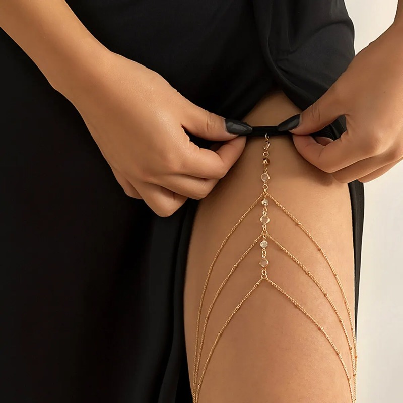 Body Jewelry Thigh Chain - Frauen Sommer Sexy Quaste Multilayer Einstellbare