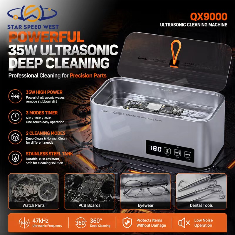 Body Jewelry Repair - QIANLI QX9000 Ultraschallreiniger 35W 47kHz Metall-Glas-Gehäuse