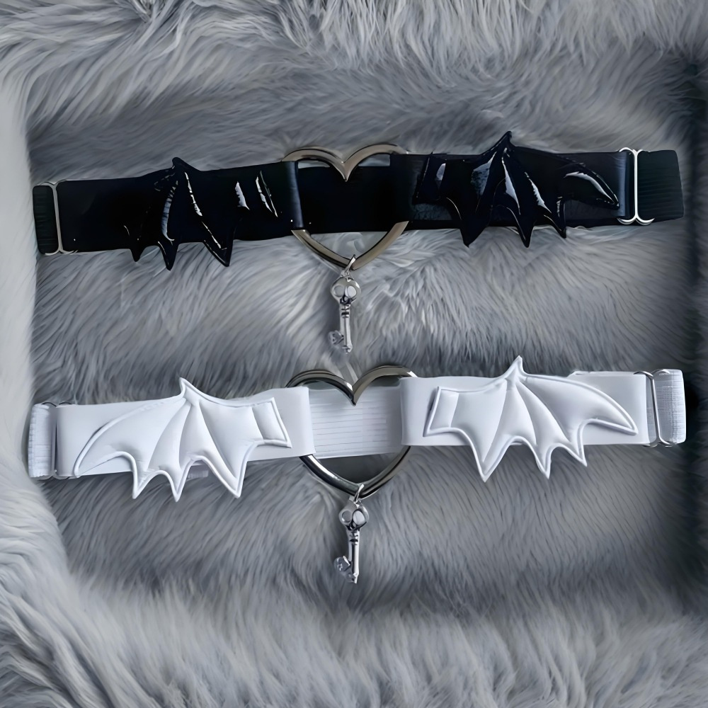 Body Jewelry Thigh Chain - Gothic Harajuku Schwarz Herz Flügel Bein