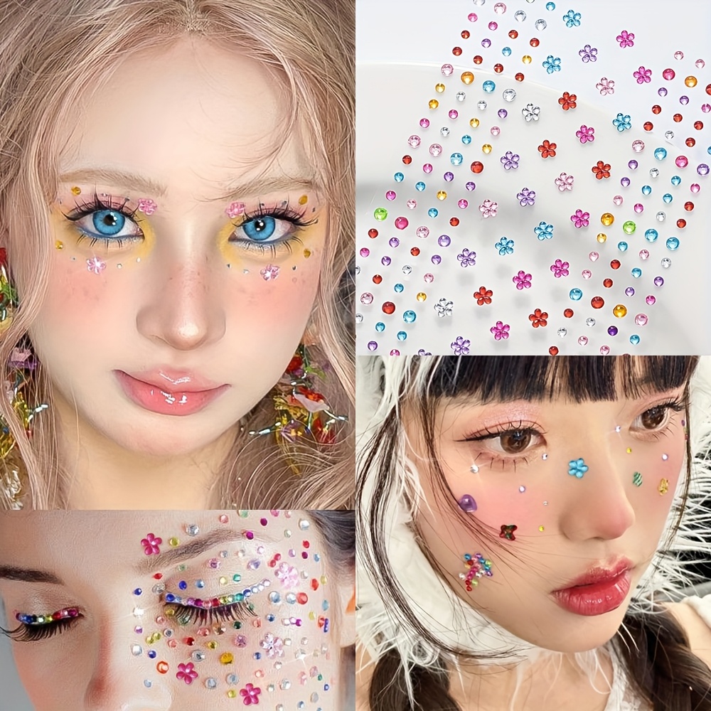 1 Bogen bunter, glänzender Str – Body Jewelry Stickers Bewertung und Preis