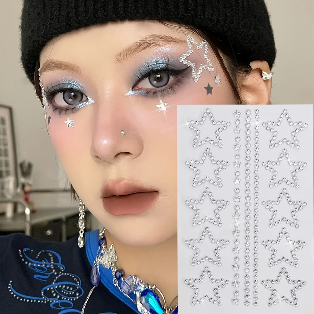 1/2 Blatt Stern-Strass-Aufkleb – Body Jewelry Stickers Bewertung und Preis