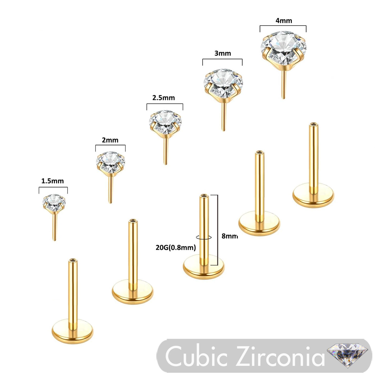 5 Stück Threadless Push In Ear – Body Jewelry Threadless Bewertung und Preis