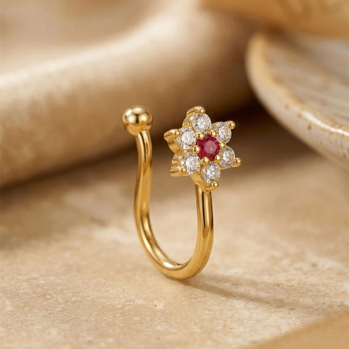 1 Stück Blumenförmiger Nasenri – Body Jewelry On Sale Bewertung und Preis