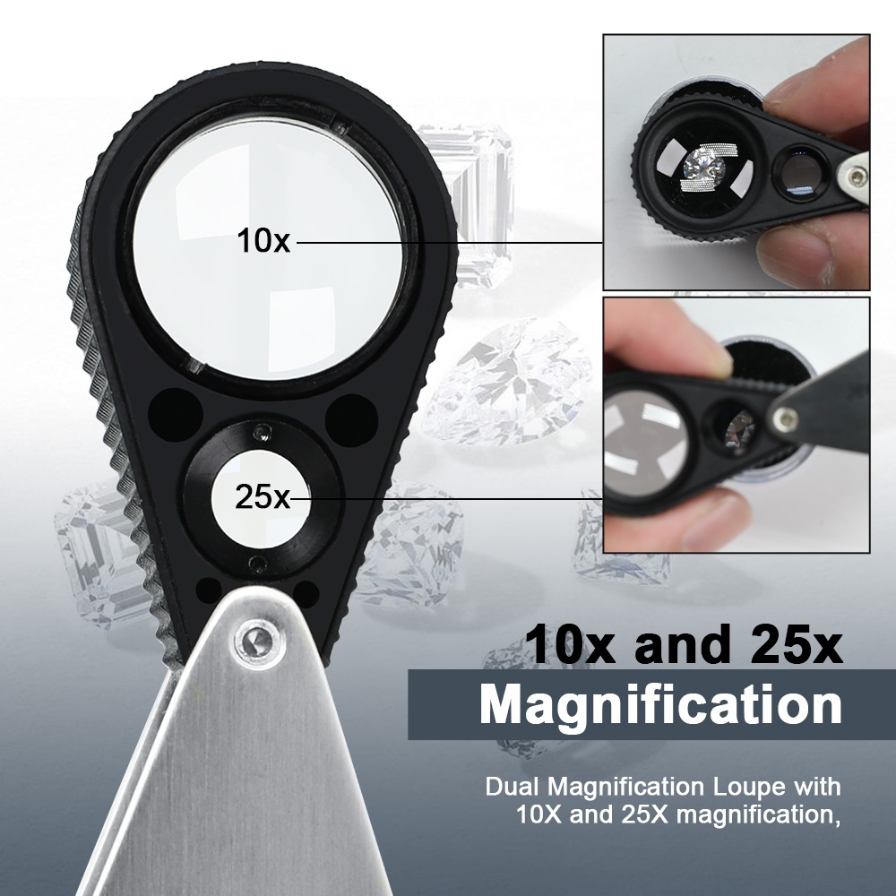 Duale 10X 25X Juwelierlupe - K – Body Jewelry Repair Bewertung und Preis