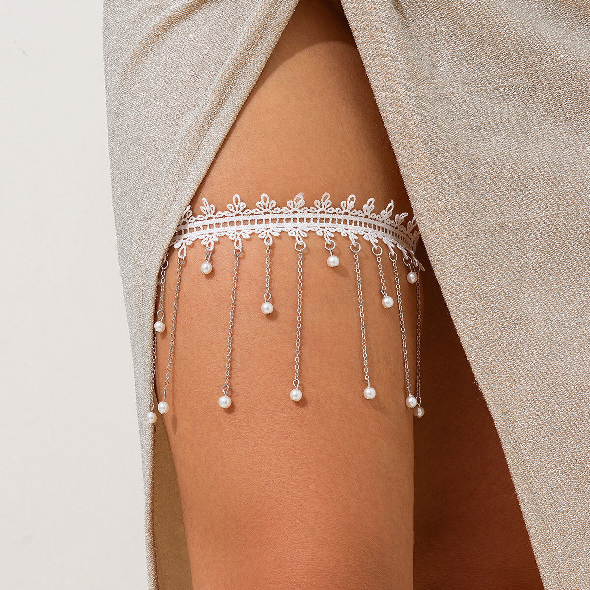 KunJoe Sexy Elegante Weiße Spi – Body Jewelry Thigh Chain Bewertung und Preis